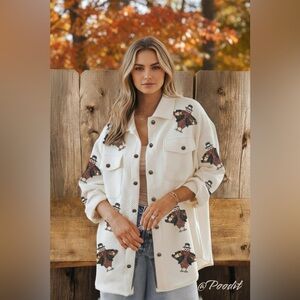 Super cute sequin turkey Shacket S L XL